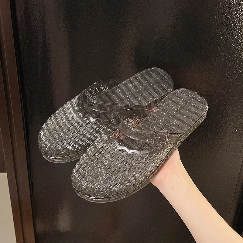 【防滑显瘦】夏天时尚凉拖鞋女士外穿水晶防滑居家室内ins百搭网红