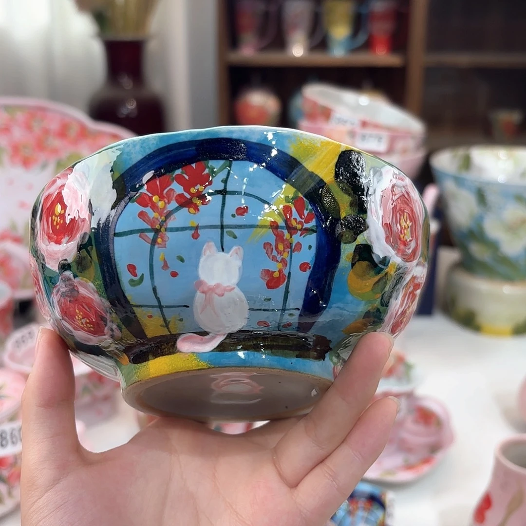 景德镇手绘高温釉下彩陶瓷茶具