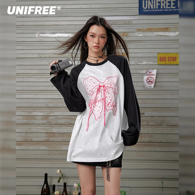 UNIFREE插肩袖长袖T恤U251G061V1V1-交个朋友