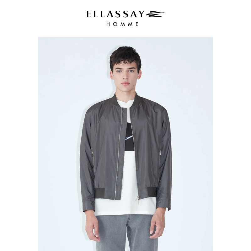 ELLASSAY歌力思男装秋冬防泼水零压可收纳抗皱棒球领夹克外套男款