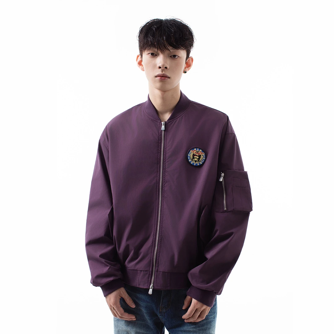 潮街区 美式复古刺绣徽章ma1飞行员夹克男秋季潮流工装外套棒球服