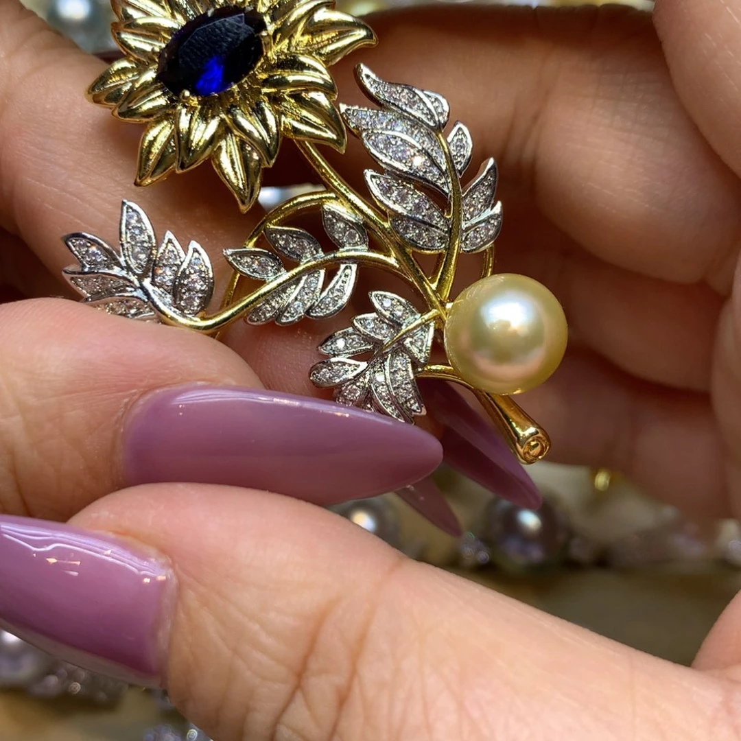 未镶嵌胸饰海水珍珠