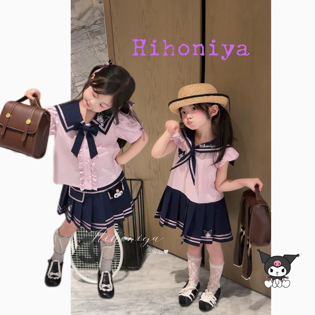【库洛米】十五Hihoniya~2026夏季宝宝可爱飞袖库洛米百褶裙套装