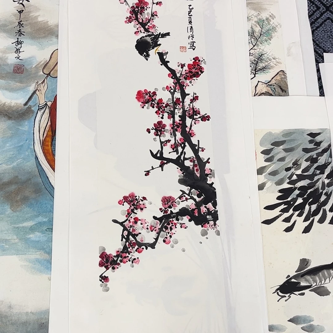 国画任清岭老师四尺四开花鸟奇