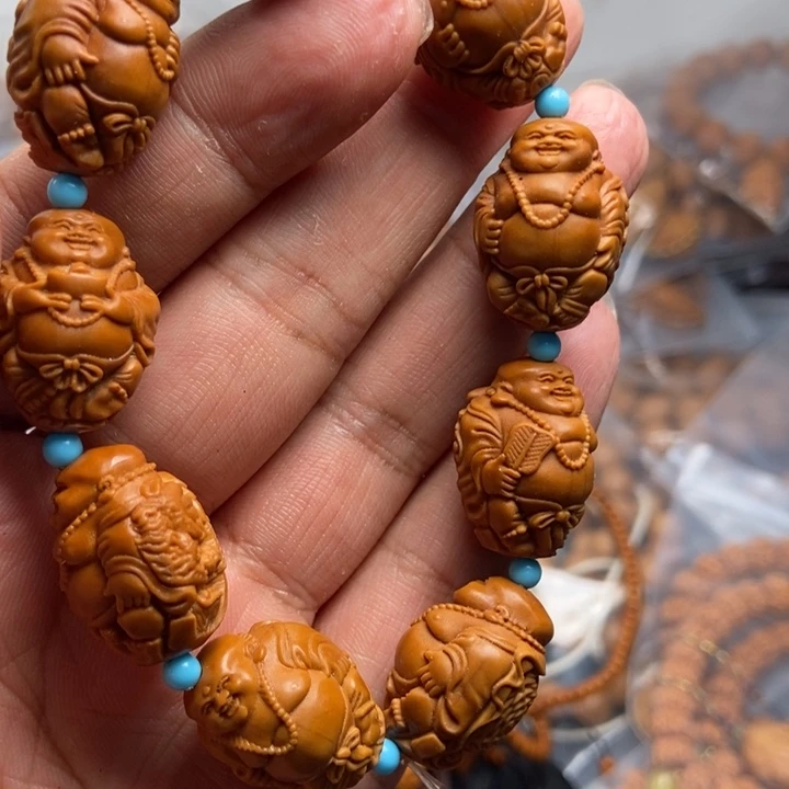 猴头核桃吊坠文玩手串