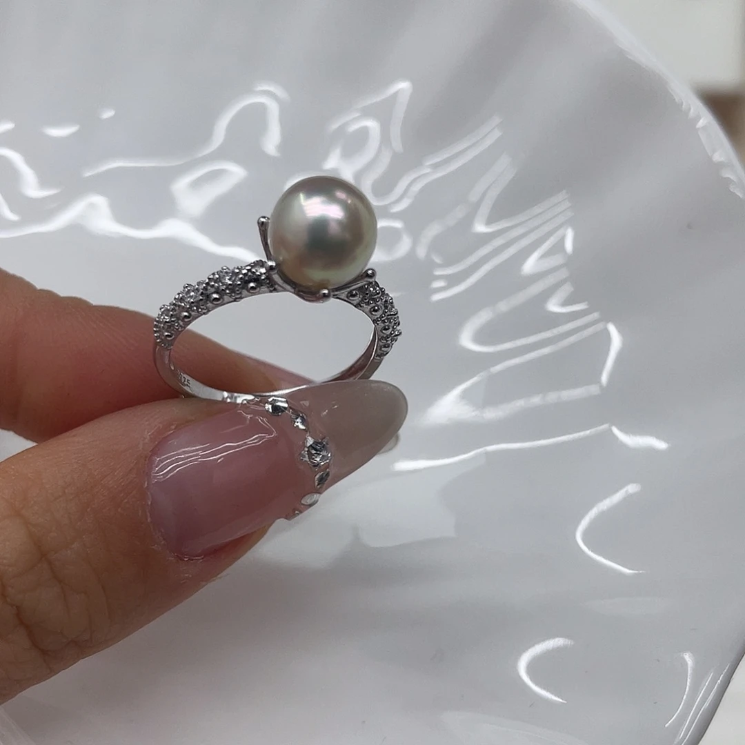 银S925镶嵌海水珍珠手绳