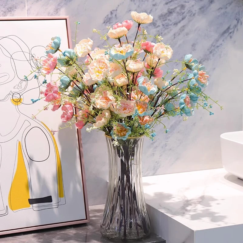 轻奢高档仿真花摆设杜鹃花假花客厅餐桌仿生花束装饰插花家居摆件