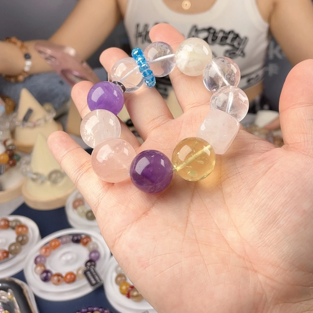 银S925镀金镶嵌手链水晶