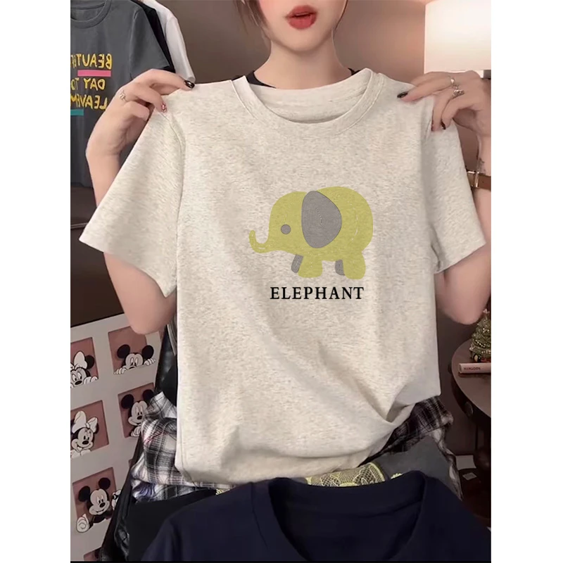 2025新款短袖T恤女夏季韩版潮宽松正肩圆领半袖女士体恤洋气上衣