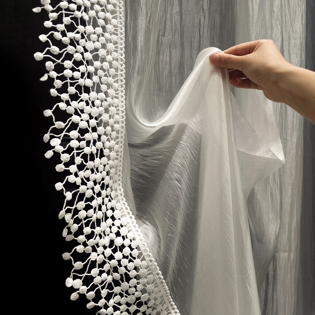 轻奢进口真丝纱帘2025年新款客厅卧室高档欧式美式法式窗帘布艺