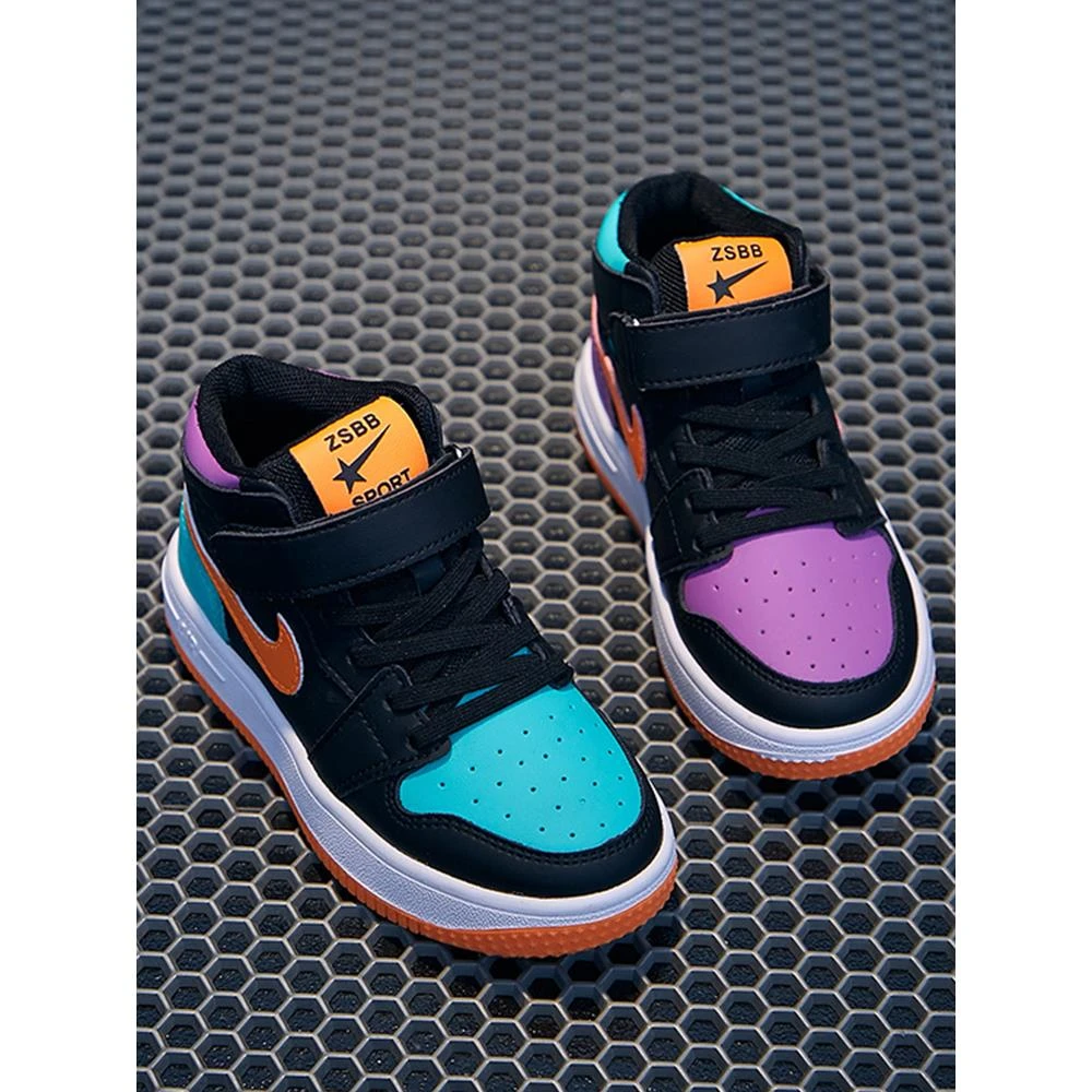 巴拉ajaj童鞋2025秋季新款高帮女童鸳鸯鞋儿童运动鞋男童篮球鞋街