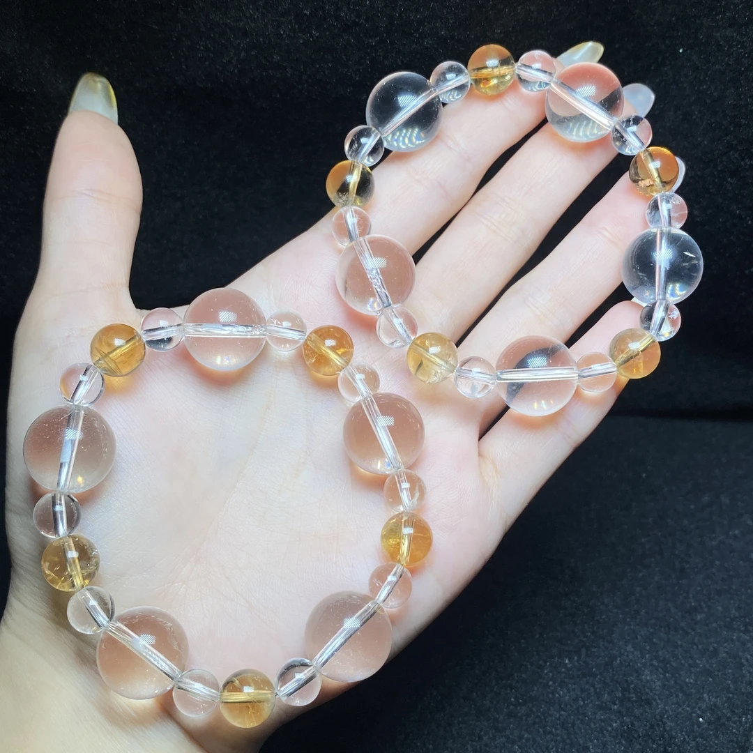 【小北珠宝】水晶DIY单圈圆珠手串约7-15mm【多样性发一件】25-WD05X7