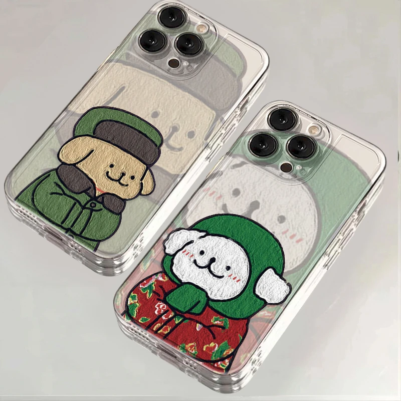 东北线条小狗适用iPhone16小米15华为苹果14promax手机壳软12太空