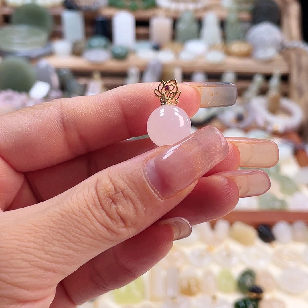 吊坠(赠链)18K金镶嵌和田玉