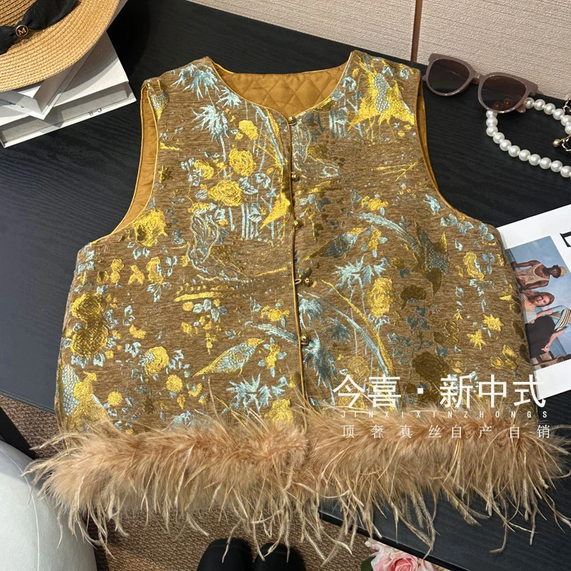 【半亩花田】‘’巨洋气‘’ 新中式女装秋冬马甲加棉加厚上衣