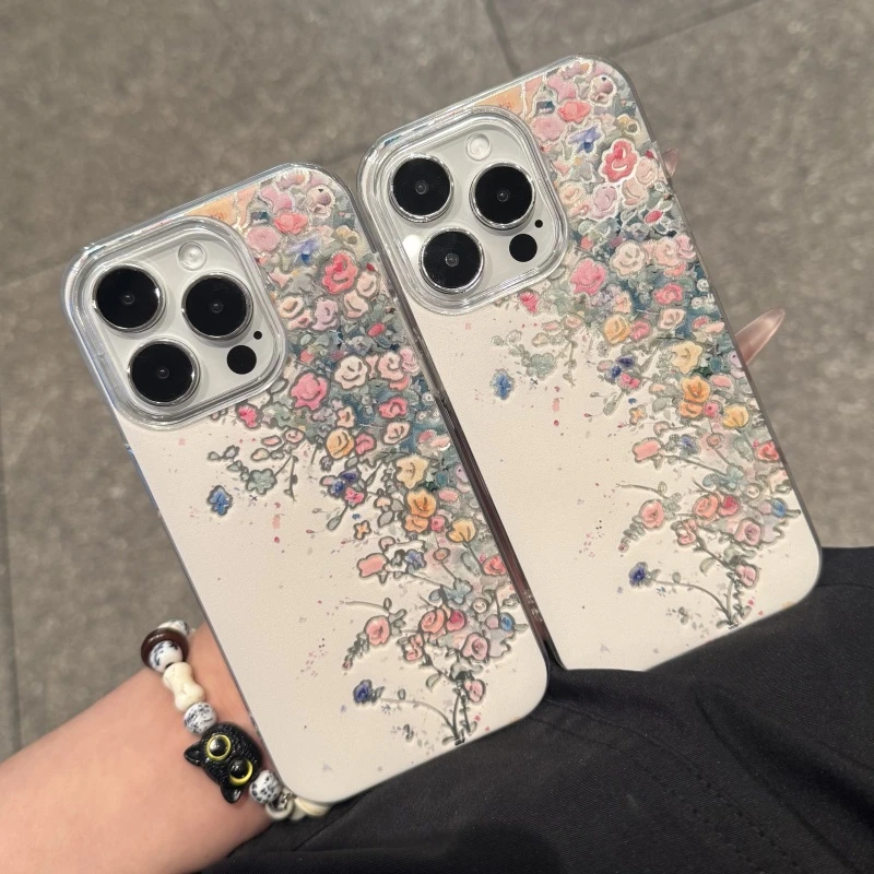 奥菲顿月季花丛适用iPhone16/14羽纱手机壳华为p70vivo小米15oppo