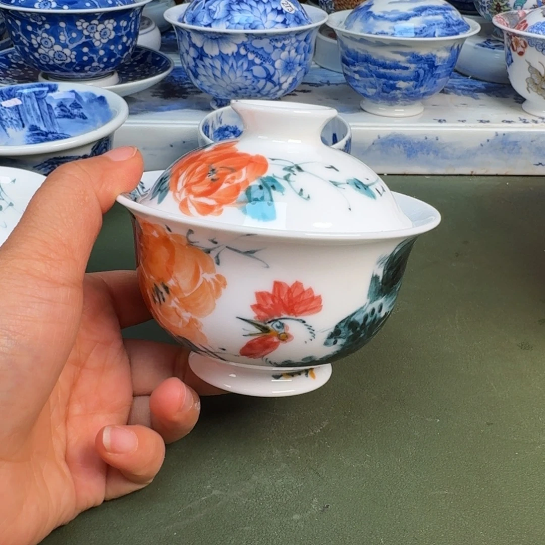 瓷景德镇纯手绘茶具圆圆279