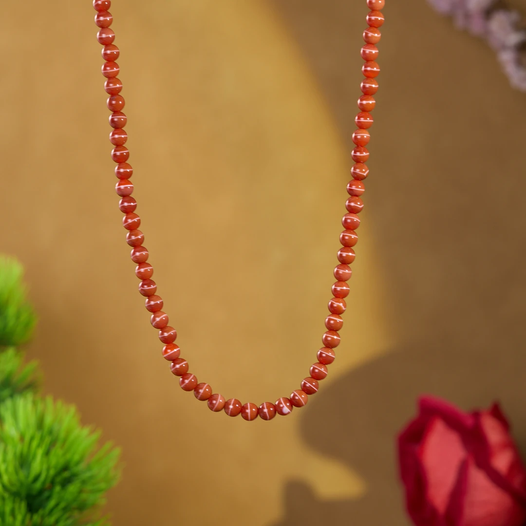 （一芳）红肉线线阵阵108珠项链 N6XAA  多样性发一