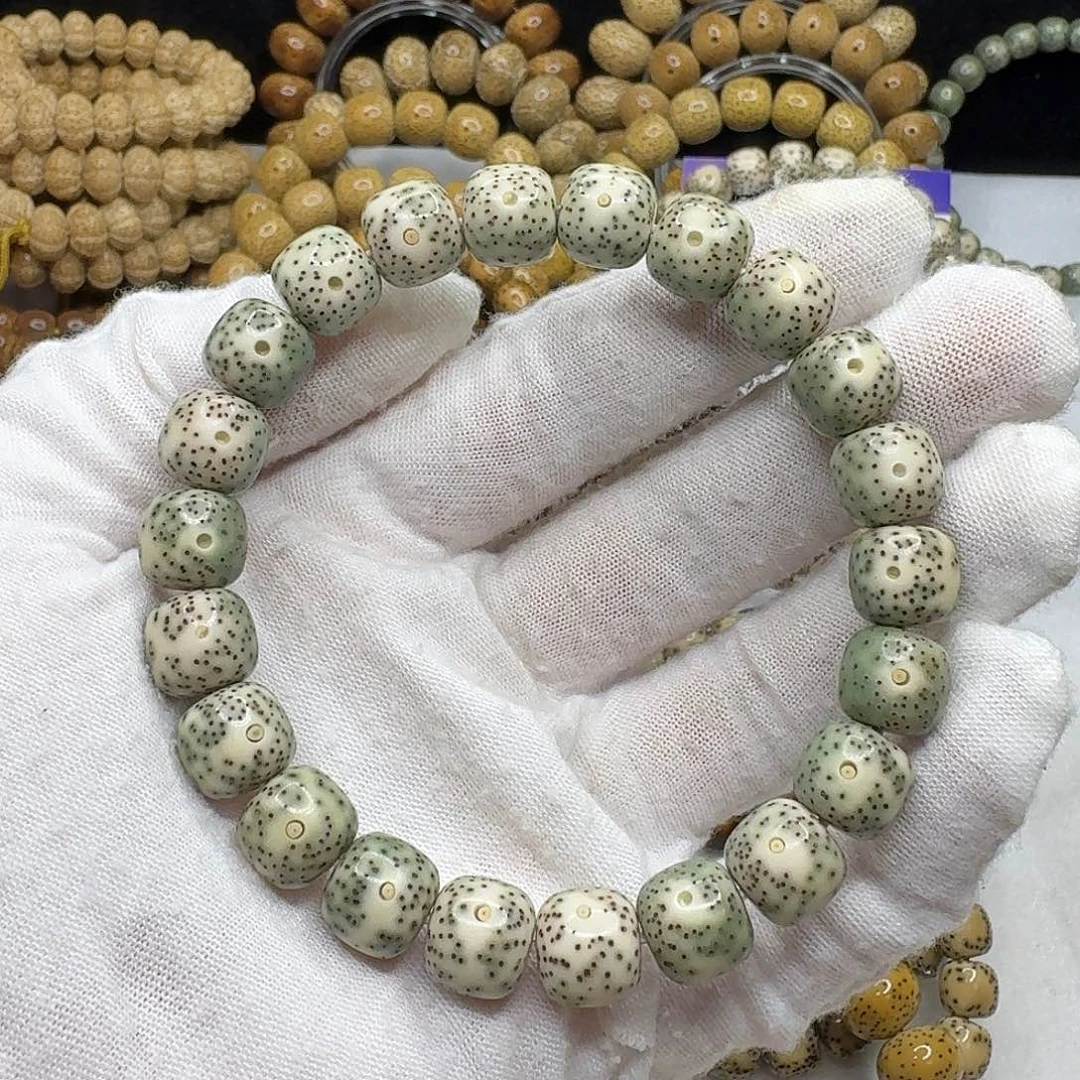 星月菩提手串11石玉青花瓷同枝