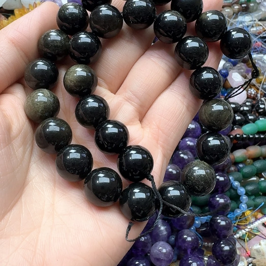 玛瑙/玉髓合金珠宝半成品一条14mm金耀