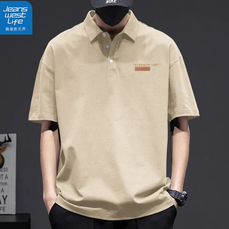 真维斯无界短袖男款爆款2025新款青年夏季时尚翻领t恤男士pol