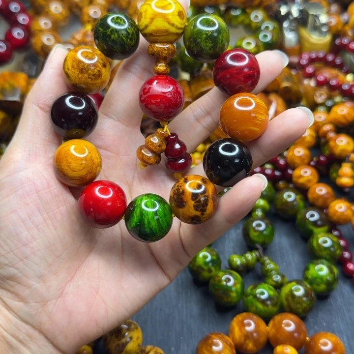 松木琥珀木文玩手串