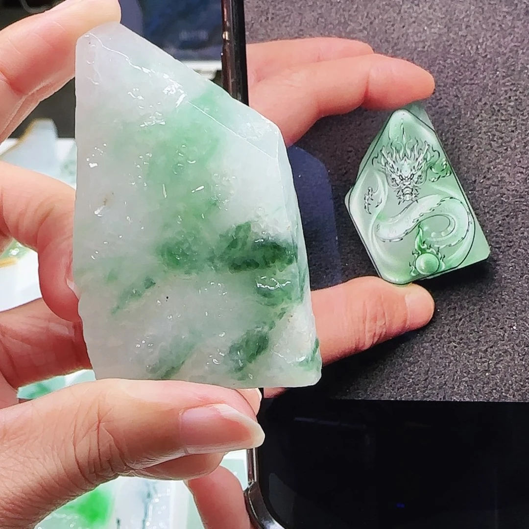 定制翡翠未镶嵌缅甸翡翠挂件