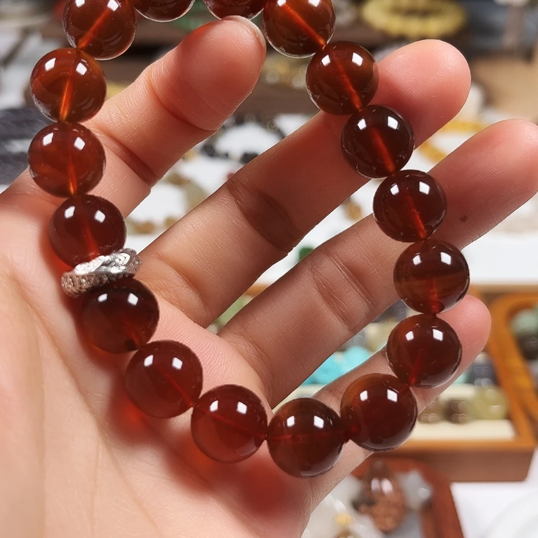 琥珀（花珀）未镶嵌手链单圈手串