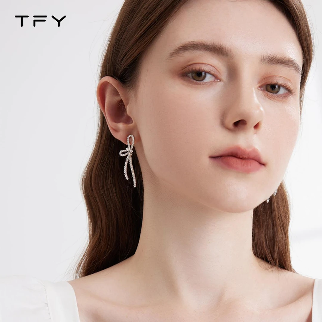 纯铜锆石耳饰 蝴蝶结流苏耳环2025年新款长款独特耳钉女轻奢感气