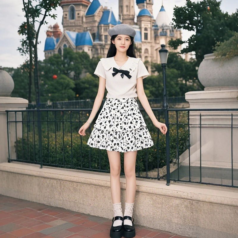 碎花半身裙女款夏季2025新款高腰蓬蓬蛋糕短裙显瘦小个子a字裙子