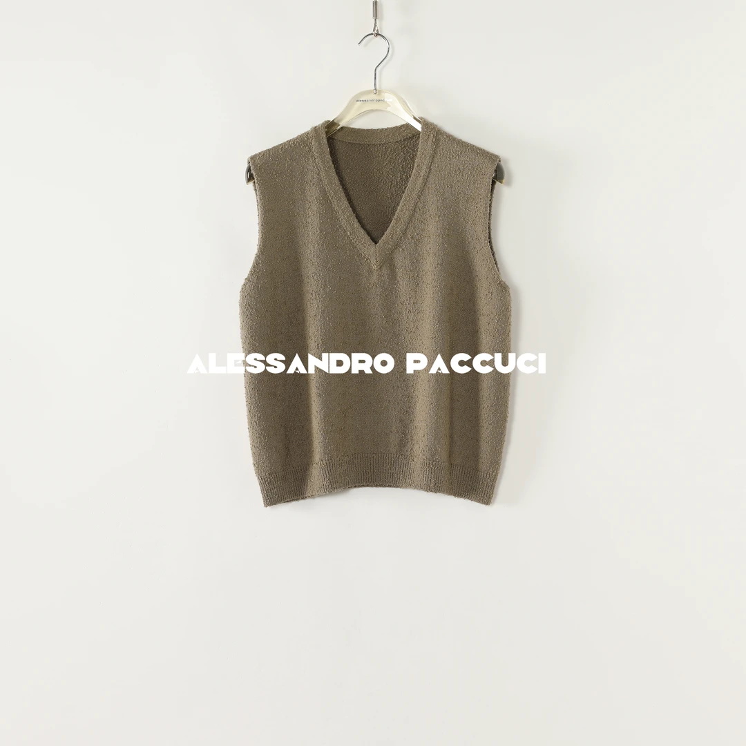 AP洛哥53053MM【软噗噗】桑蚕丝+棉起球风肌理纯色时尚休闲马甲