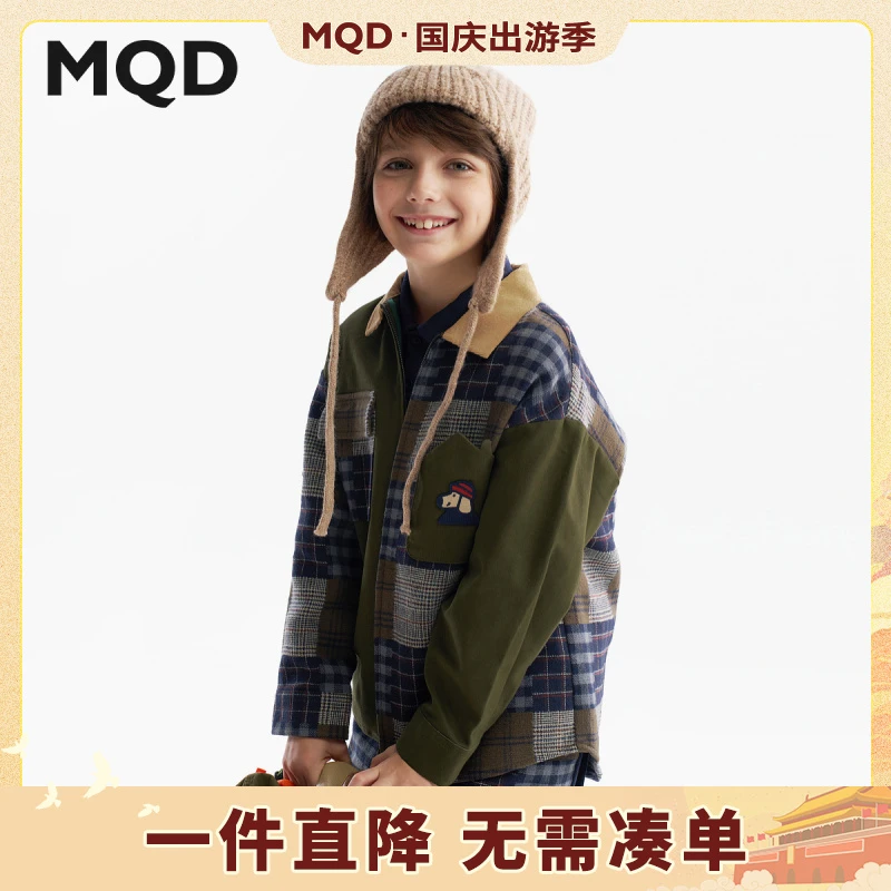 【设计师系列】MQD童装男童翻领外套春秋儿童拼接上衣945330804
