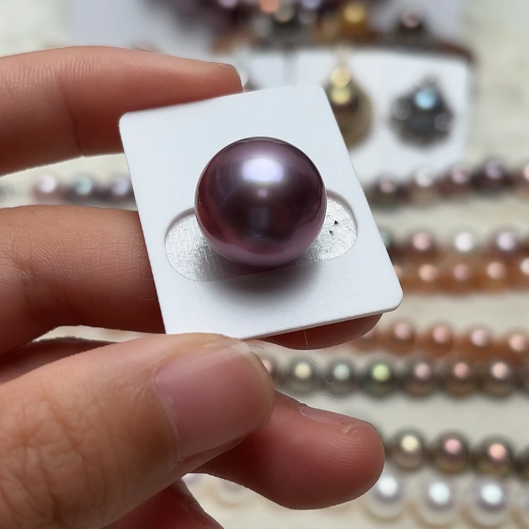 吊坠(不含链)银S925镶嵌淡水珍珠16.3正圆大龙珠