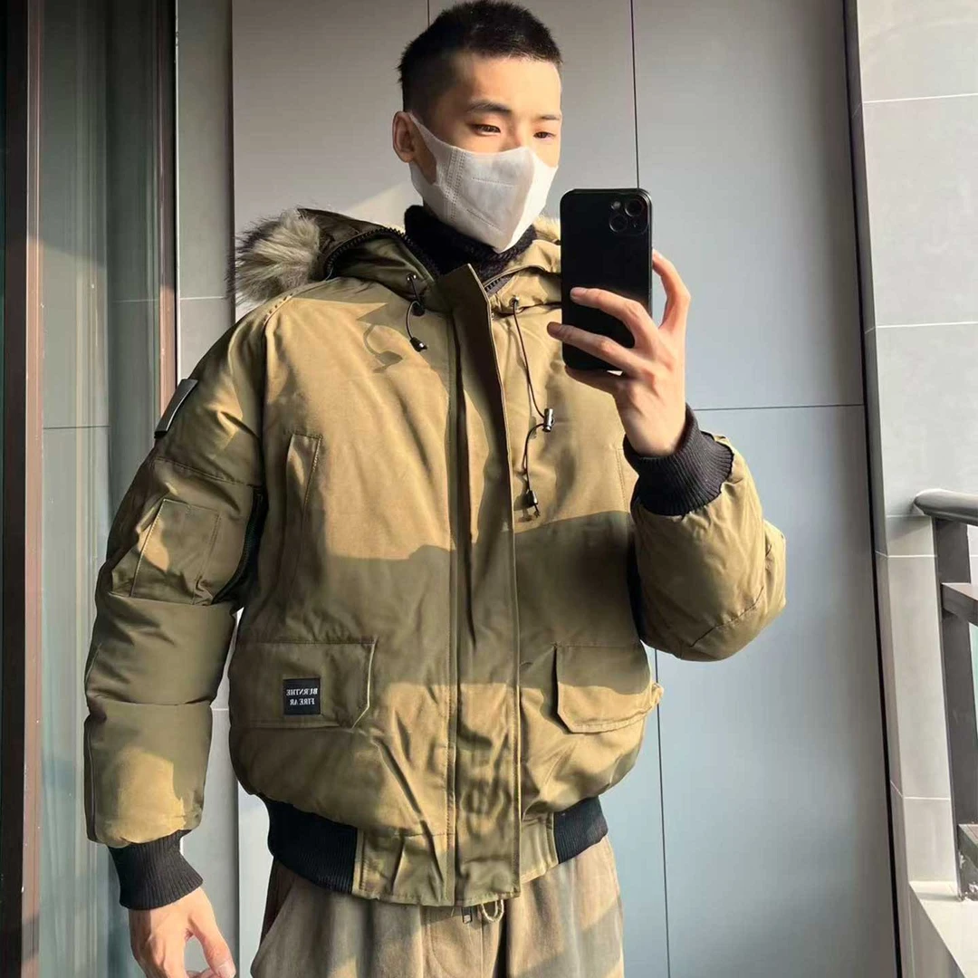 重头来过美式复古毛领座山雕加厚连帽外套工装防寒保暖防风棉服