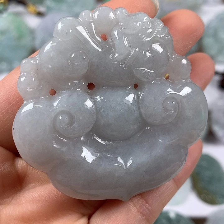 颈饰未镶嵌翡翠如意麒麟面面工艺福利