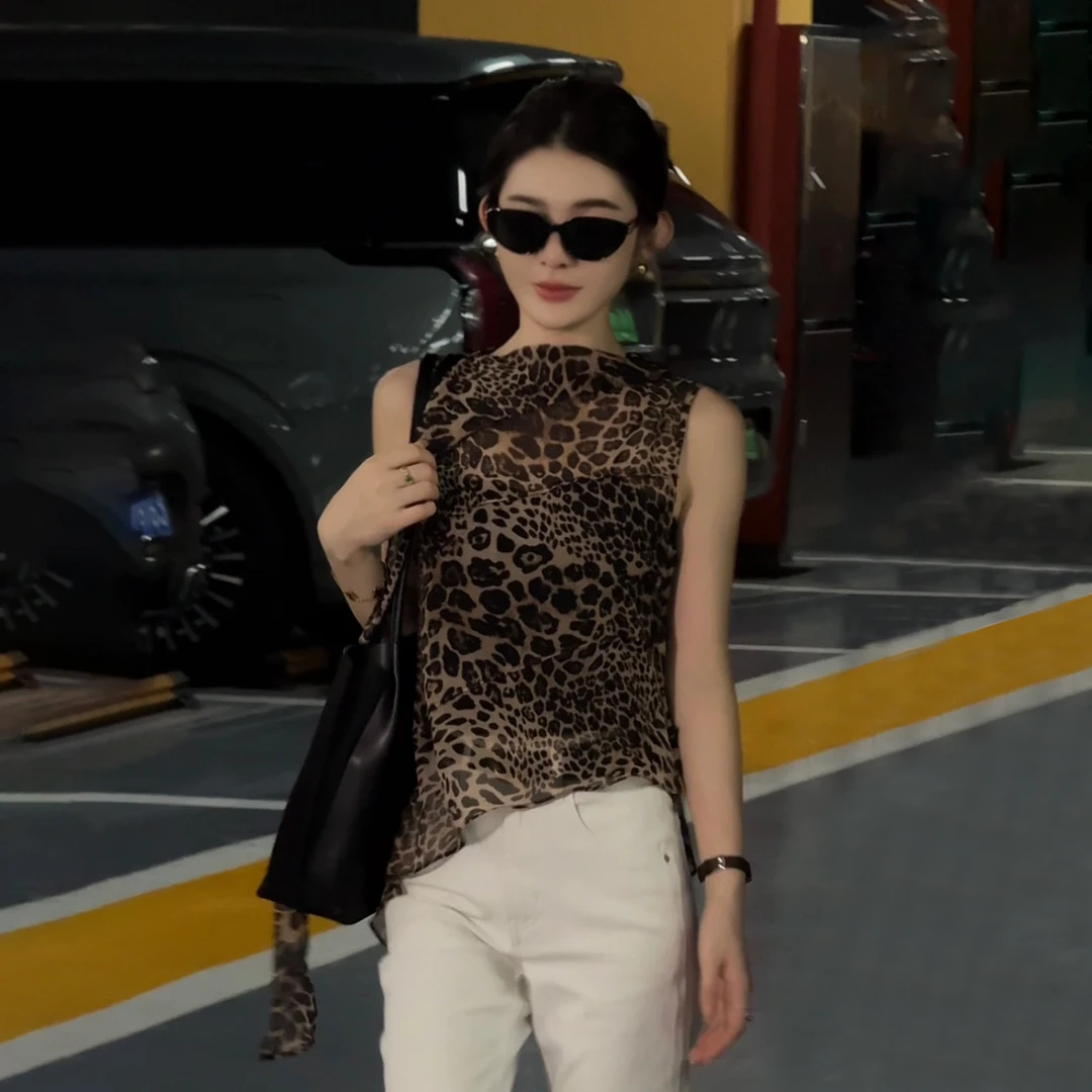 熹熹Sissi【豹纹格调】 2025新款极简舒适潮流百搭上衣2563