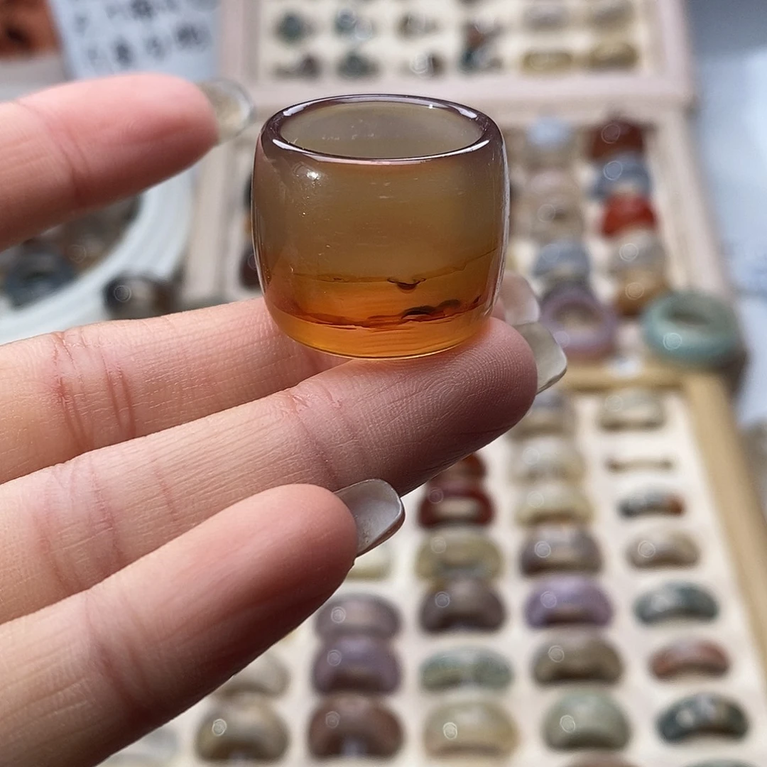 玛瑙/玉髓未镶嵌戒指A 44不退换港20
