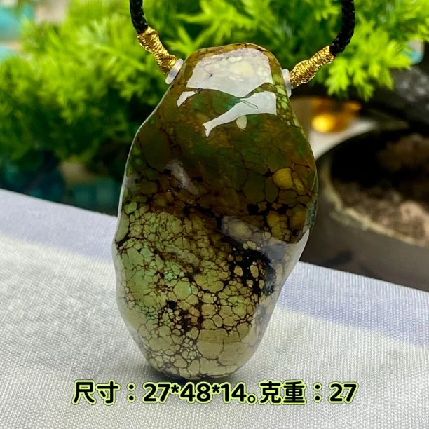 天然原矿精品绿松石随行吊坠特色三彩毛衣链锁骨链男女百搭时尚