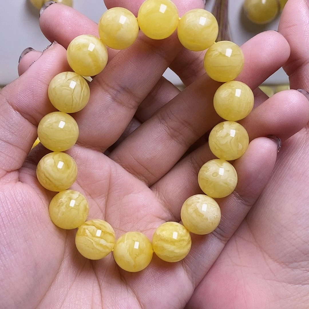 裸石琥珀未镶嵌李****1蜜蜡圆珠