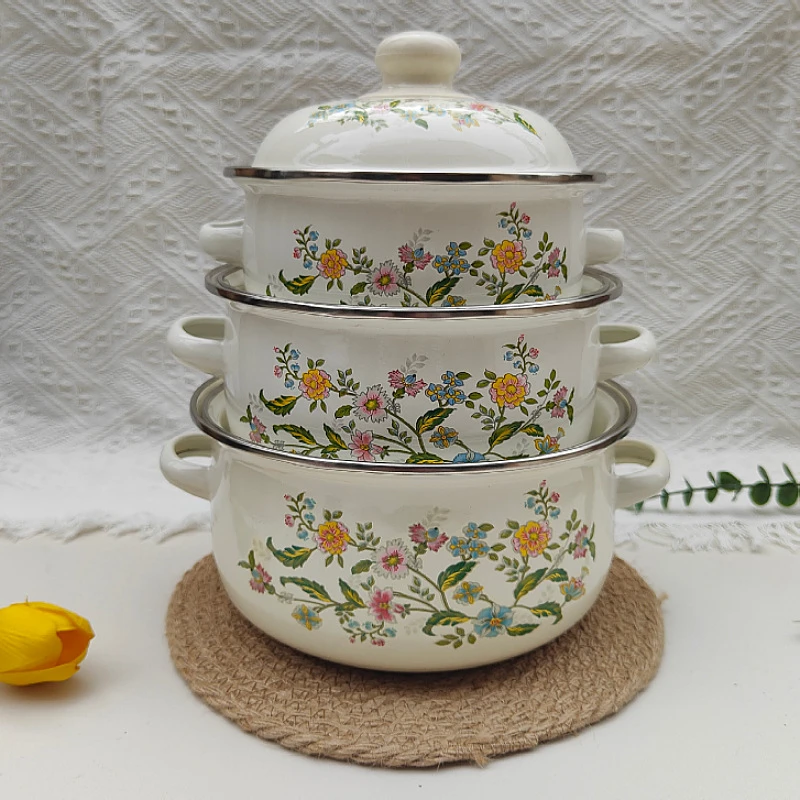 新疆包邮到家带盖奶锅三件套繁花单只奶锅煮奶锅泡面锅汤锅