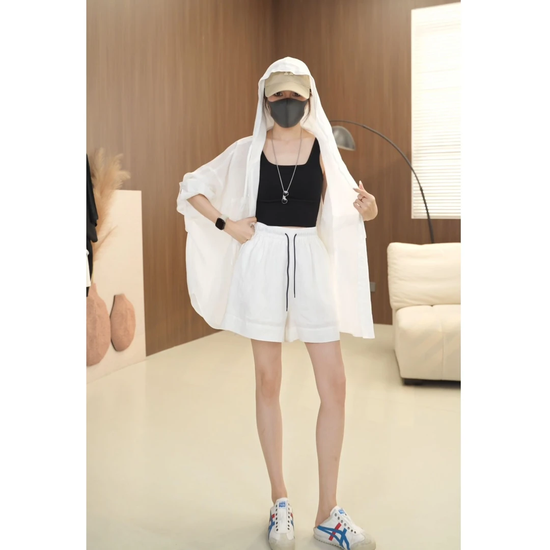 硕哥亚麻短裤百搭休闲夏季四分裤显瘦遮胯 23446