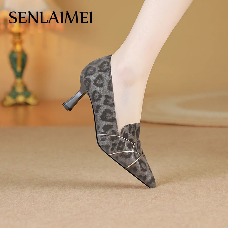 细高跟真皮单鞋/牛皮/33-40/9017不掉跟配裙子女鞋中口尖头皮鞋女