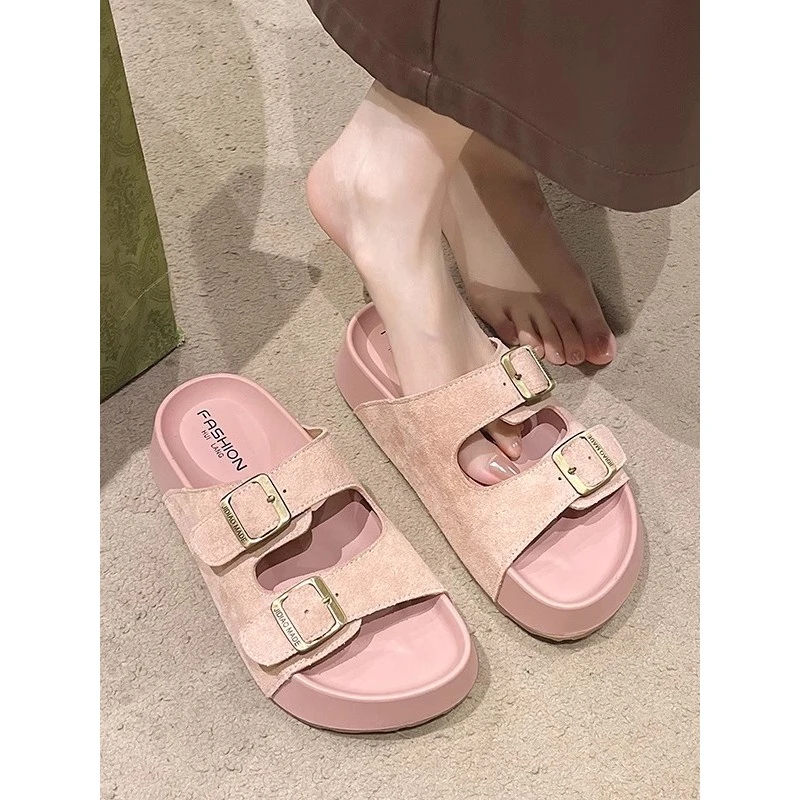 网红爆款勃肯一字凉拖鞋女2025夏季新款配裙子沙滩复古百搭拖鞋子