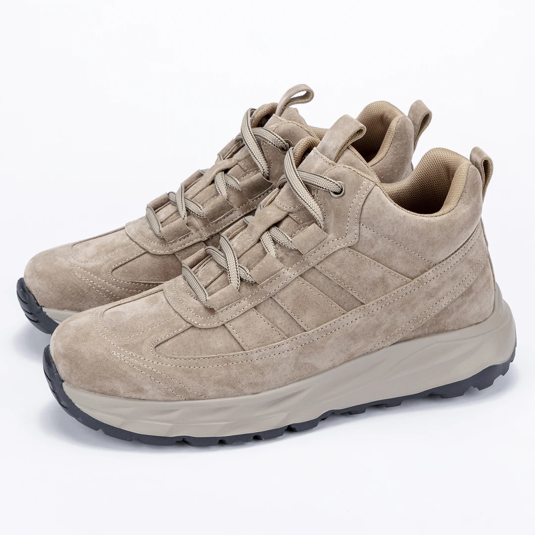 LBEL2025男士徒步休闲鞋真皮时尚软底慢跑鞋中帮运动鞋轻便登山鞋