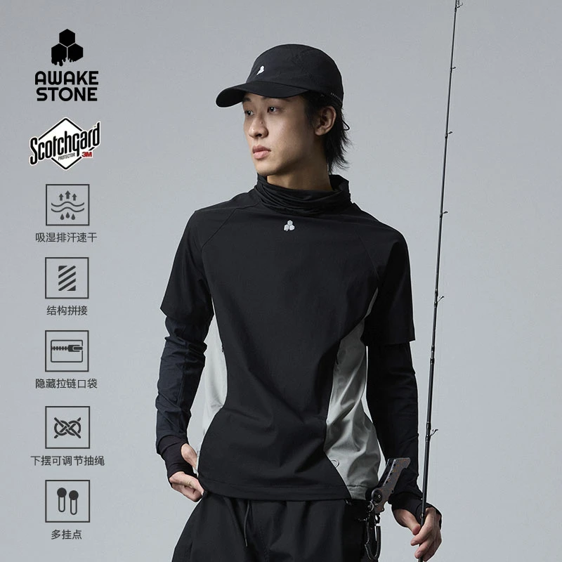 钓鱼男士男女休闲短袖圆领T恤速干透气垂钓路亚男士服