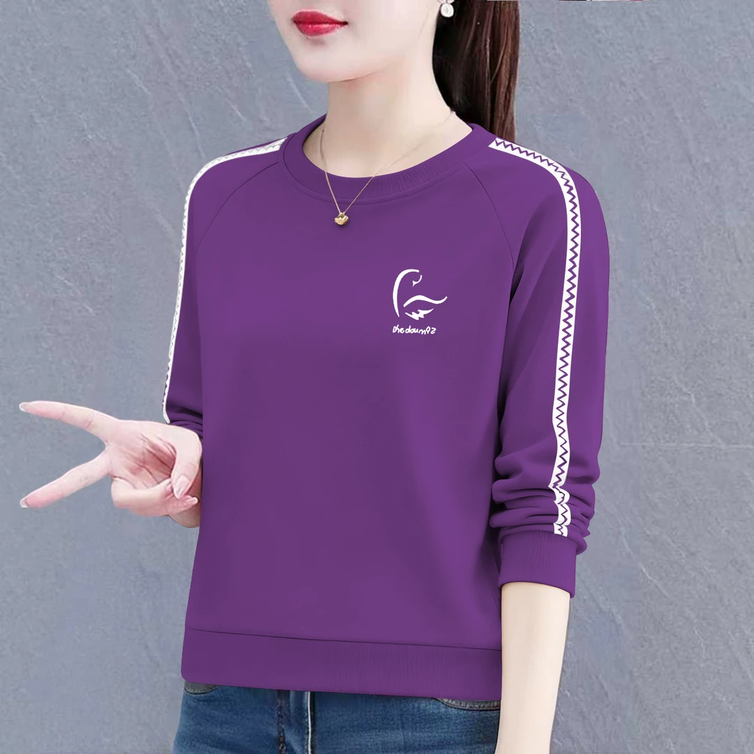 春秋新款休闲卫衣女时尚百搭棉质圆领秋季宽松显瘦长袖上衣女