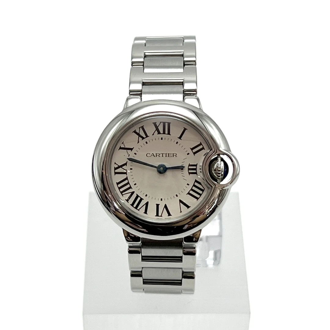 95新 Cartier/卡地亚 蓝气球精钢石英手表 08023