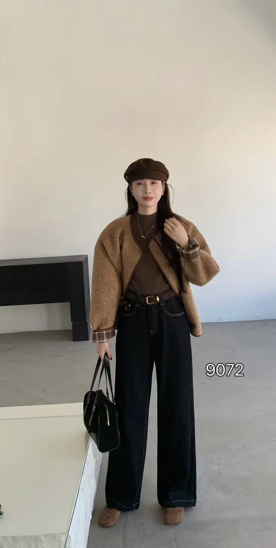 【肉总】欧货百搭牛仔窄版阔腿裤9072