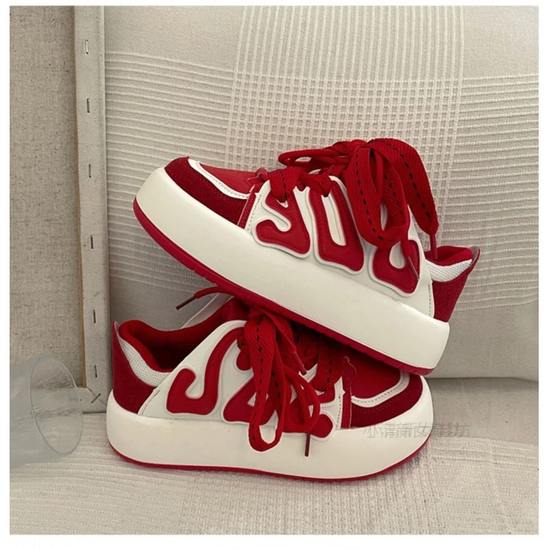 厚底小白鞋女ins潮2025年春新款百搭复古小众设计休闲运动板鞋