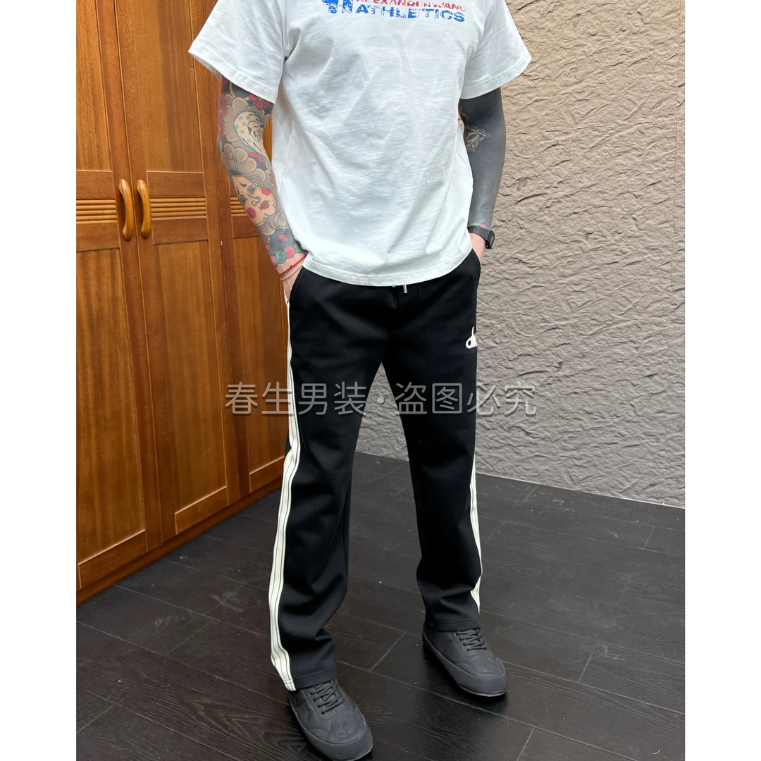 2025秋冬新款时尚休闲百搭刺绣运动宽松男士卫裤